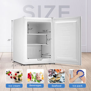 Kismile Upright Freezer,3.0 Cu.ft Mini Freezer with Reversible Single Door