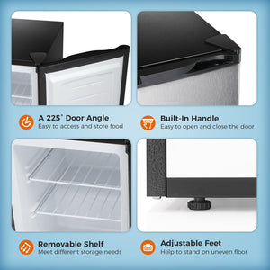 Kismile Upright Freezer,3.0 Cu.ft Mini Freezer with Reversible Single Door