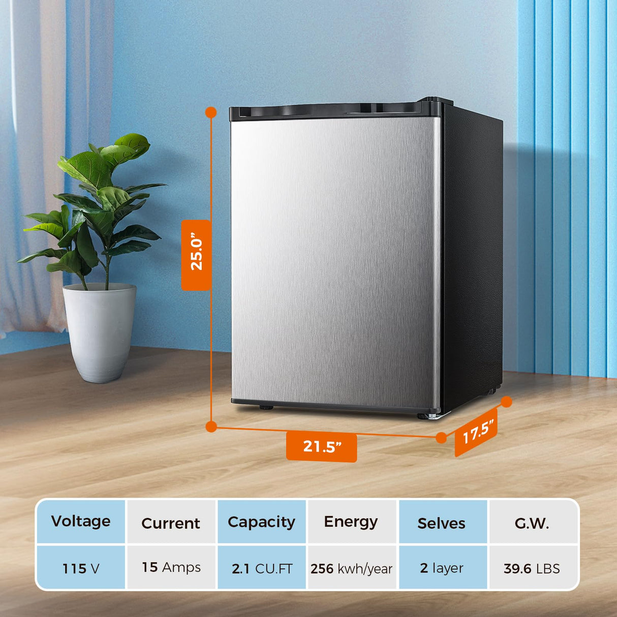 Kismile Upright Freezer,3.0 Cu.ft Mini Freezer with Reversible Single Door