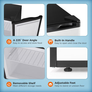 Kismile Upright Freezer,3.0 Cu.ft Mini Freezer with Reversible Single Door