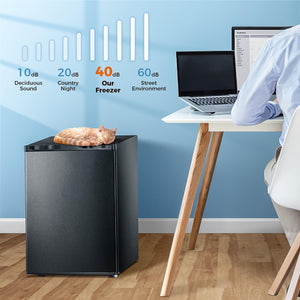 Kismile Upright Freezer,3.0 Cu.ft Mini Freezer with Reversible Single Door