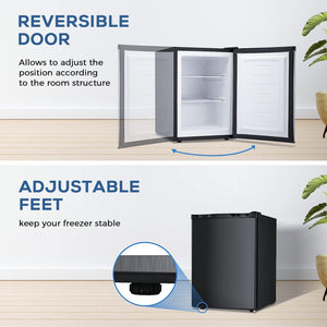 Kismile Upright Freezer,3.0 Cu.ft Mini Freezer with Reversible Single Door