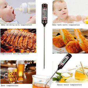 Kitchen Digital BBQ Food Thermometer Meat Cake Candy Fry Grill Dinning Household  Meat Thermometer Digital Instant Read Food Meat Thermometer with Long Probe Cooking Thermometer for Kitchen BBQ Grill and Cooking Thermometer  Oven Thermometer Tool