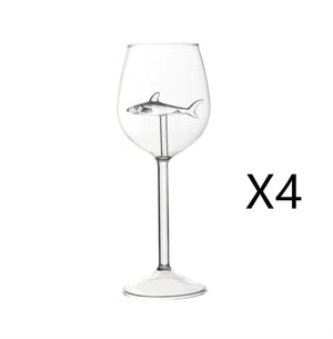 Shark Inside Red Wine Glass