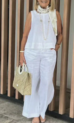Femke Elegant Summer Set: Sleeveless Top & Wide Leg Pants