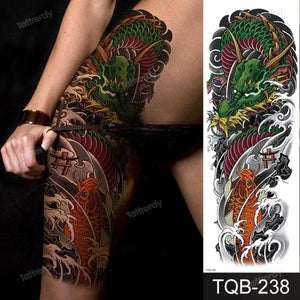 Large Black Temporary Tattoo Waterproof Luxury Big Tattoo For Body Arm Legs Modern Design