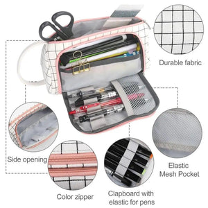 Large Capacity Big Simple Pencil Case For School Stylish Print High Quality Organizer Vintage Pencil Pouch