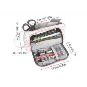 Large Capacity Big Simple Pencil Case For School Stylish Print High Quality Organizer Vintage Pencil Pouch