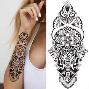 Large Wolf Tiger Black Tattoo Sticker Evil Death Temporary Tattoo Waterproof Big Tattoo Stickers For Mens Womens
