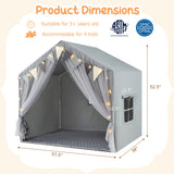 Large Toddler Playhouse Tent with Door Curtains Windows-Gray