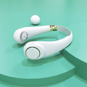 Lazy Person Leafless Neck Hanging Fan With Multiple Wind Speeds Adjustable Portable USB Charging Outdoor Small Fan Rechargeable Battery Operated Personal Fan Wearable Cooling Neck Fan Perfect for Travel