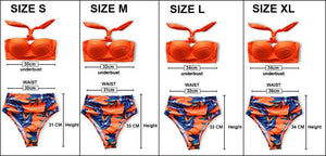 Leaf Floral Bikini Set Women Backless High-Waist Two Pieces Swimwear Beach Bathing Suits Swimsuits Women's Ruffle Bandage Bikini High Waist Bottoms Two Piece Swimsuits