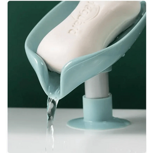 Leaf Shaped Soap Dish Holder Suction Cup Soap Dish For Bathroom Shower Soap Box Sponge Soap Holder Storage Tray Soap container Soap Dish Holder Lotus Leaf Shape With Suction Cup Drain Detachable Soap Box Not Punched Toilet Bath Drain Shelf Storage