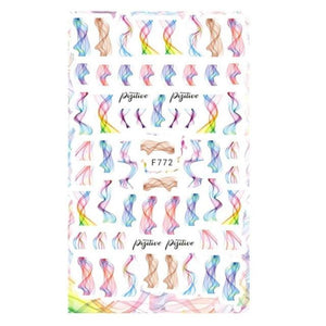 Leaf With Lines Nails Sticker Designer Fruit Nail Art 3D Decals Acrylic Designs Self Adhesive Manicure Slider Stickers Glitter Decals Love Nail Sequins Laser Heart Nail Supplies Sparkle Nail Accessories Star Accessories Heart Nail Art