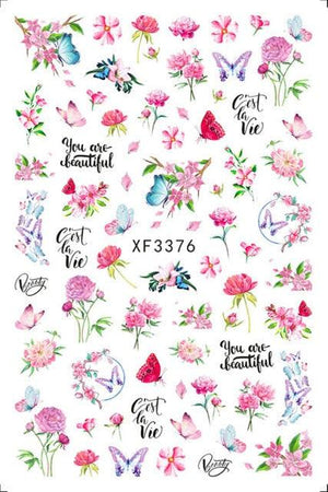 Leaf With Lines Nails Sticker Designer Fruit Nail Art 3D Decals Acrylic Designs Self Adhesive Manicure Slider Stickers Glitter Decals Love Nail Sequins Laser Heart Nail Supplies Sparkle Nail Accessories Star Accessories Heart Nail Art