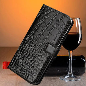 Leather Black Flip Case for iPhone XS Max X XR 12 Mini 11 Pro 7 8 Wallet Stand Cover Flip Wallet Leather Case with Secure Buckle Closing Lock and Bracket Function