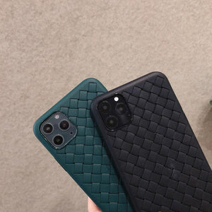 Leather Breathable Mesh Phone Case Suitable For iPhone 14 13 11 Pro Max 12 Mini Xs 6S 7 8 Plus X XR Silicone Soft Thin Protective Exquisite Textures Case For Iphone Comfortable Grip Elegant Case For Smartphone