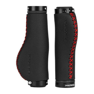 Leather City Mountain Bike Handlebar Cover Handle Grips Bar End Non-slip Aluminum Lock Ergonomic Design Non-Slip Microfiber Leather Bicycle Grip With Aluminum Alloy Dual Lock-On Bicycle Handle Bar Covers For Mountain Road Bike