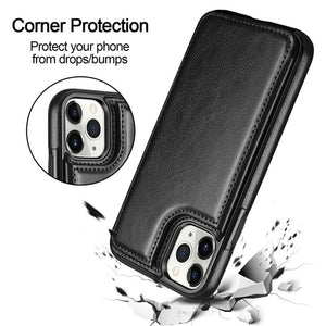 Leather Retro Card Holder Flip Cover for iPhone 11 12 13 14 Pro Max Mini Wallet Case iPhone 11 PU Leather Flip Cover Wallet Case For iPhone