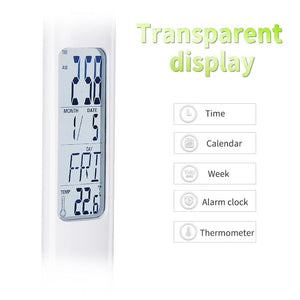 LED Desk Lamp Foldable Dimmable Touch Rechargeable Table Lamp with Calendar Temperature Alarm Clock Decorative Table Lamp Cute Study Lamps for Bedroom Décor