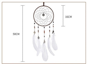 LED Dream Catcher Lamp Flying Wind Chimes Lighting Dream-catcher Handmade Ornaments Traditional Gifts Feather Pendant Romantic Creative Wall Hanging Home Wall Decoration Ornament Craft Native American Style