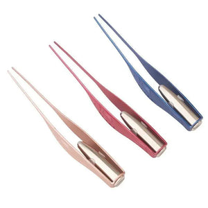 LED Flashlight Stainless Steel Tweezers Ear Pick Clean Colorful Tweezers Tool Hair Removal Care