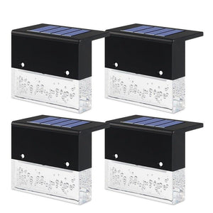 LED Solar Fence Light Outdoor Courtyard Home Garden Decoration Light RGB Waterproof Plywood Lights Decorative Table Lamp Cute Study Lamps for Bedroom Décor