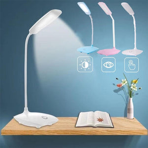 LED Three-Speed Touch Dimming Reading Lamp USB Charging Plug-in White Warm Eye Protection Student Table Light Study Night Light Decorative Table Lamp Cute Study Lamps for Bedroom Décor
