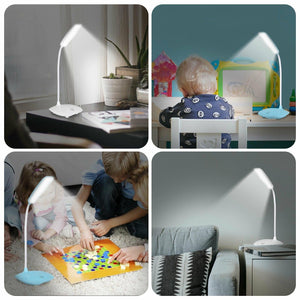 LED Three-Speed Touch Dimming Reading Lamp USB Charging Plug-in White Warm Eye Protection Student Table Light Study Night Light Decorative Table Lamp Cute Study Lamps for Bedroom Décor