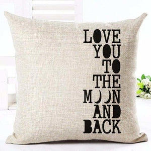 Letter Love Home Cushion Covers Cotton Linen Black White Pillow Cover I Love You Forever and Always Throw Pillow Case Love Letter Pillow Cushion Covers Fashion Home Decor Cover Sofa Bed Nordic Decorative Pillow Case 45x45CM