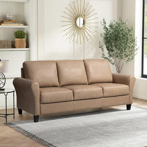 Lifestyle Solutions Wesley 80.3 in. Round Arm Polyester Rectangle 3-Seater Sofa in Dark Grey by Couch.com