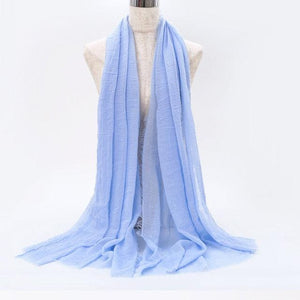 Light Soft Fashion Solid Scarf Crinkle Cotton Linen Wrap Shawl Hijab Muslim Woman Shawls Turban Islamic Clothing Head Wrap For Women