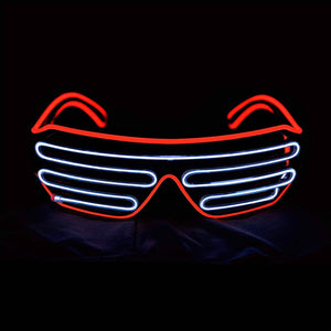 Light Up Shutter Neon Rave Flashing LED Sunglasses