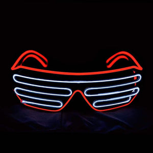 Light Up Shutter Neon Rave Flashing LED Sunglasses