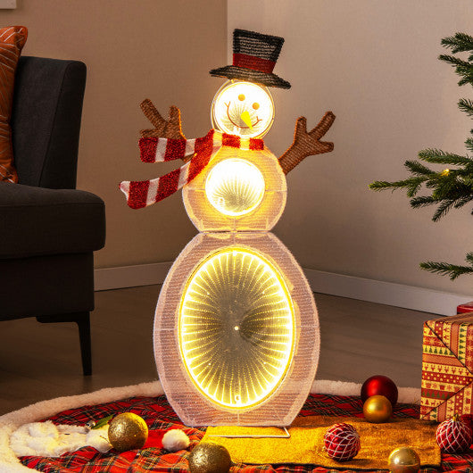 2.6 Feet Lighted Snowman with LED Lights and Metal Stand