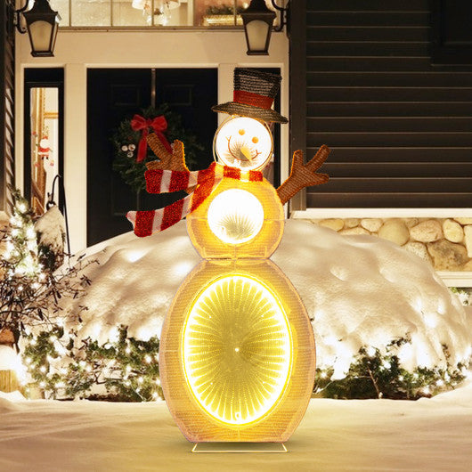 2.6 Feet Lighted Snowman with LED Lights and Metal Stand