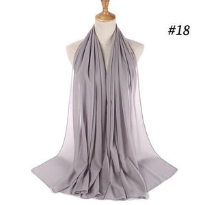 Long Lightweight Soft Solid Color Chiffon Scarfs Muslim Headscarf Hijab Scarf Shawls Wraps Hijab For Women 70*180cm
