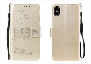 Love Couple Leather Case For iPhone 12 11 Pro  mini Phone Flip Wallet Soft Cover Shockproof Floral Cute Modern Leather Wallet Phone Case For iPhone