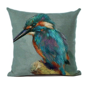 Lovely Bird Polyester Cotton Cushion Cover Bird On The Tree Accent Decorative Throw Pillow Case Hand Painted Cushion Cover Cute Bird Pillow Shells Flower Pattern Pillow Covers Decorative For Sofa Bed Living Room Luxury New Stylish Pillows 45x45cm