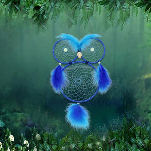 Lovely Owl Dream Catcher Wall Hanging Ornament Large Handmade Perfect Gift Design Dreamcatcher Decoration For Kids' Bedroom Dorm Nursery Chic Ornament Craft  Eyes Can Be Glowed In Darkness