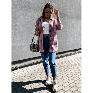 Luxurious Fashionable Women's Long Sleeve Plaid Shirt Coats Top Spring Autumn Casual Lapel Cardigan ,Jackets ,Outerwear,Streetwear