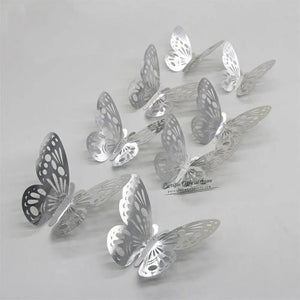 Luxury 3D Wall Stunning 12Pcs 4D Hollow Butterfly Wall Sticker Home Decoration Wall Stickers wedding Party Wedding Decors Butterfly Kids Room Decors