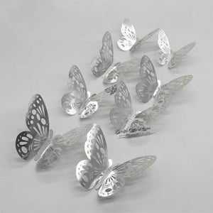 Luxury 3D Wall Stunning 12Pcs 4D Hollow Butterfly Wall Sticker Home Decoration Wall Stickers wedding Party Wedding Decors Butterfly Kids Room Decors