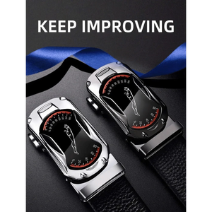 Luxury Automatic Black Genuine Leather Business Belt For Men New Fashion High Quality Black Belts