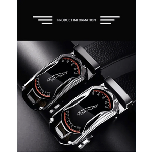 Luxury Automatic Black Genuine Leather Business Belt For Men New Fashion High Quality Black Belts