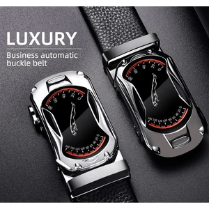 Luxury Automatic Black Genuine Leather Business Belt For Men New Fashion High Quality Black Belts