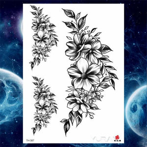 Luxury Big Tattoo Stickers Butterfly Body Arm Leg Tattoos Temporary Black Flower Rose Tattoos For Women's Adults