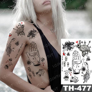 Luxury Big Waterproof Temporary Sticker Tattoo Large Flowers And Animals Body Tattos For Womens