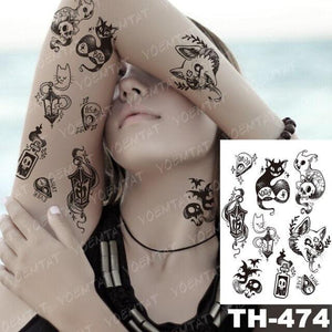 Luxury Big Waterproof Temporary Sticker Tattoo Large Flowers And Animals Body Tattos For Womens