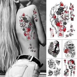 Luxury Big Waterproof Temporary Sticker Tattoo Large Flowers And Animals Body Tattos For Womens
